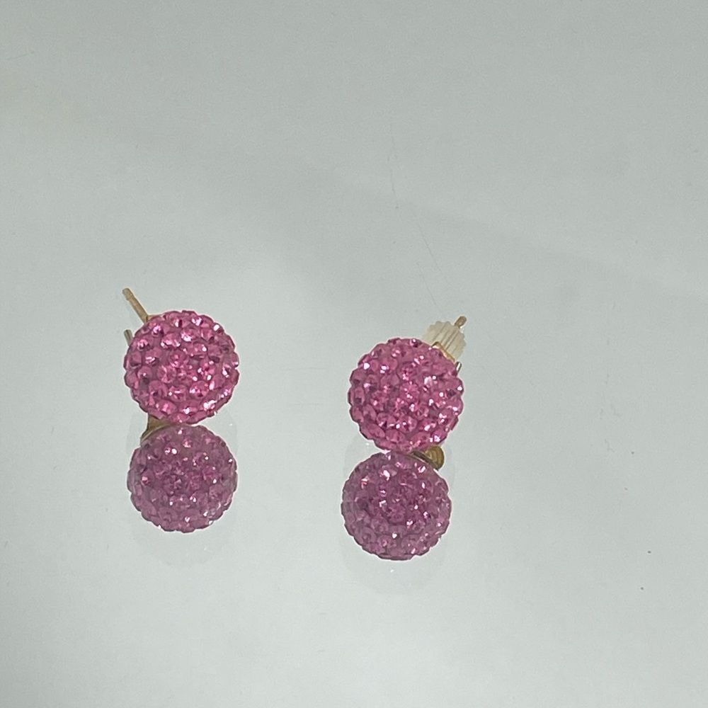 Pink sparkly earrings